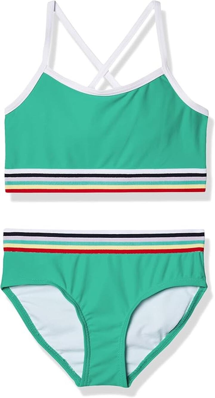 Kanu Surf Girl's 12 Tanya UPF 50+ Beach Sport Athletic Bikini Swimsuit Set A19-2